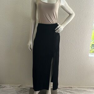 A.L.C Black Italian Yarn Maxi Skirt